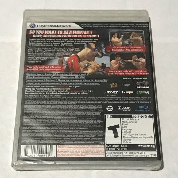 UFC Undisputed 2009 (Factory Sealed) Playstation 3 - Picture 2 of 3